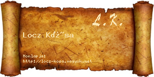 Locz Kósa névjegykártya